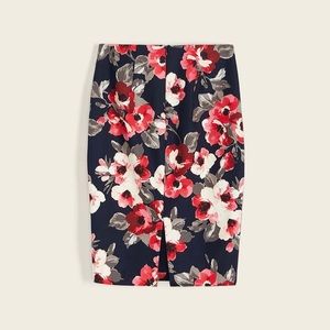 RW&Co navy floral pencil skirt NWOT